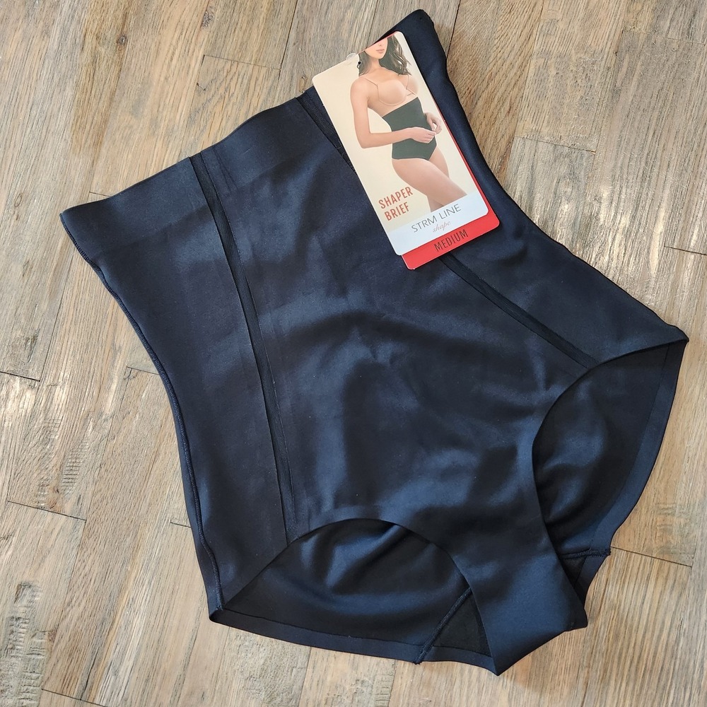 High‎ Waisted Shaper Brief Black STRM LINE Shape Wear Medium Anti Chaffing NEW